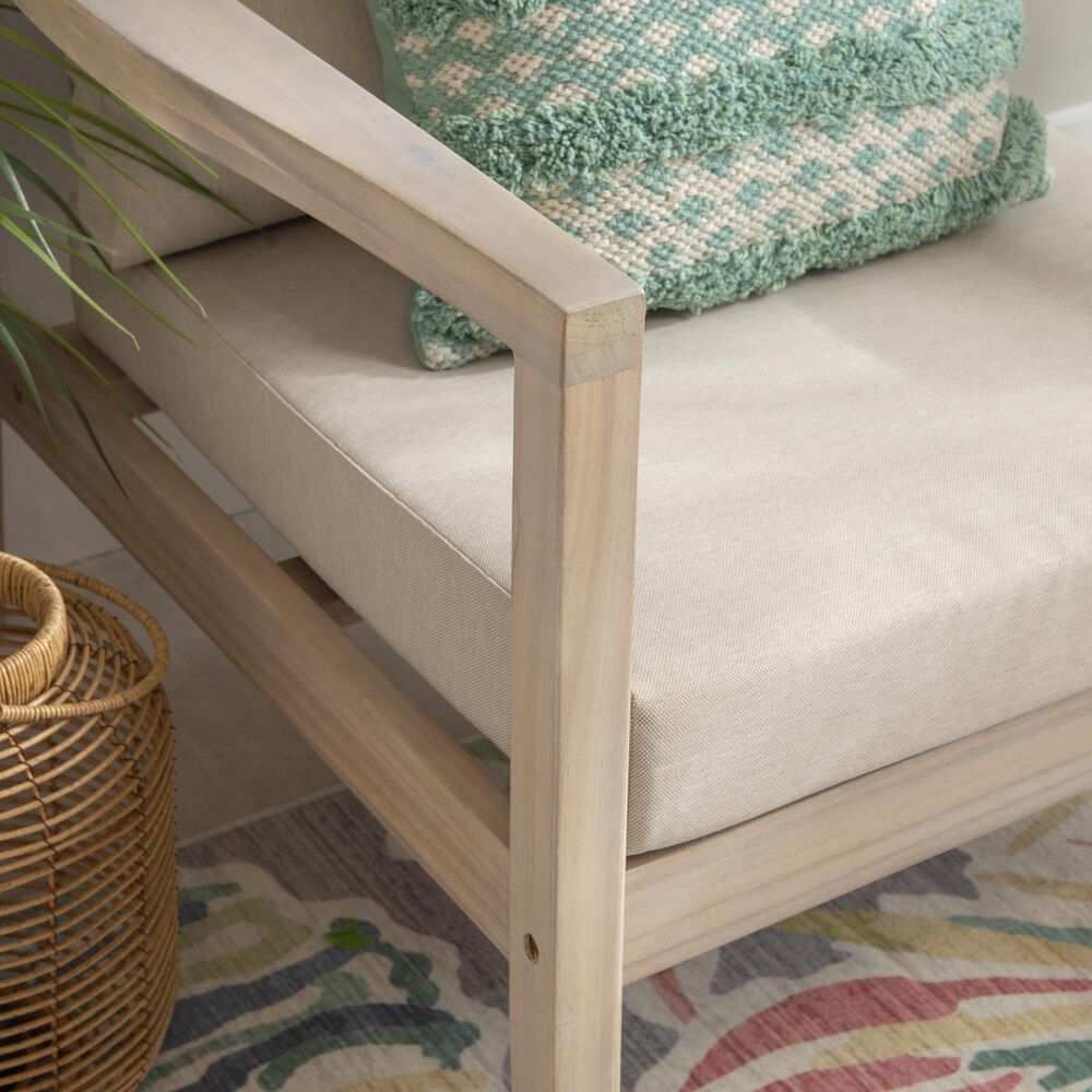 Linon Home Decor Teagon Patio Arm Chair in Beige (Set of 2), , large