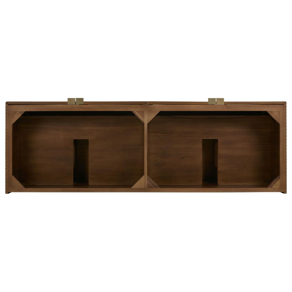 James Martin Vanities Marcello 72" Wall Mounted Double Bathroom Vanity in Chestnut with 3 cm Lime Delight Quartz Top and Rectangular Sinks, , large