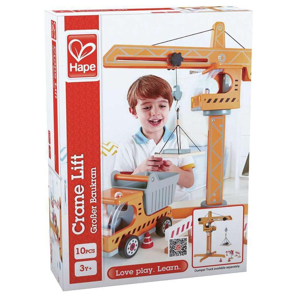 Hape Toys Playscapes Crane Lift Playset in Orange, , large