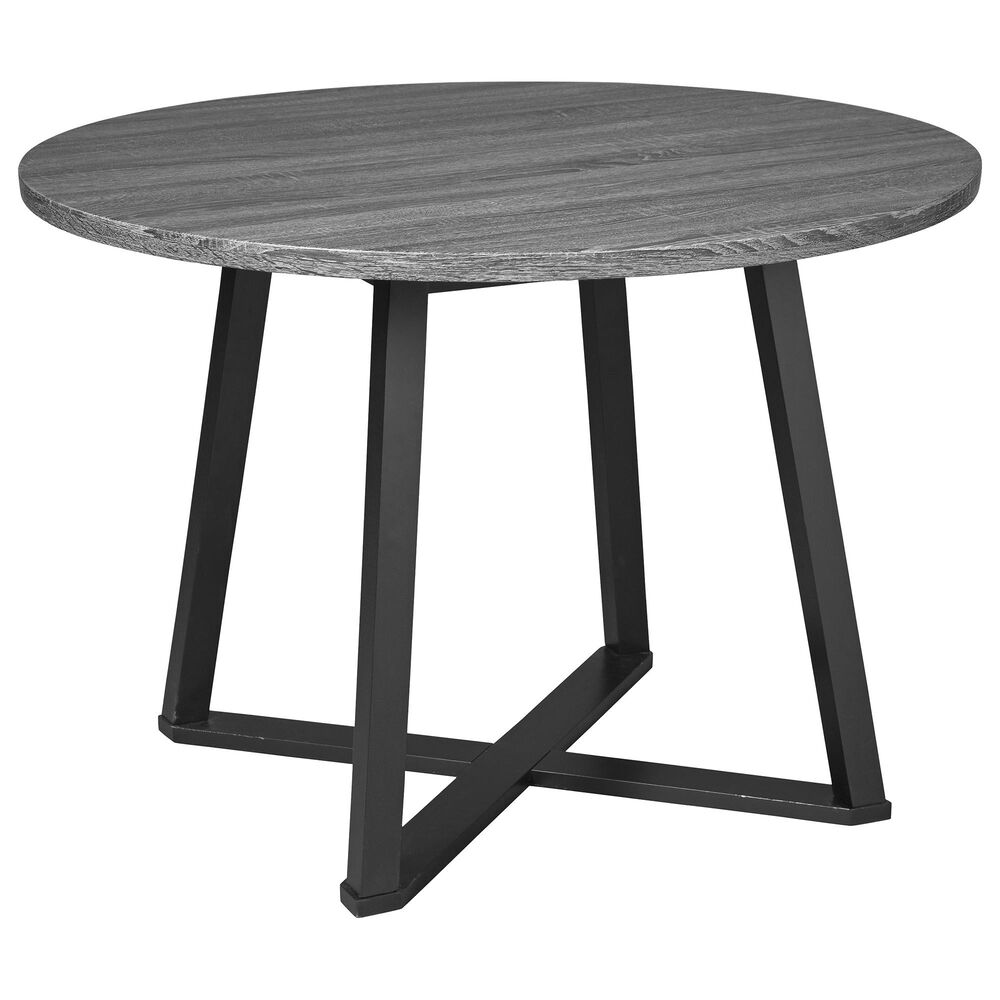 Signature Design by Ashley Centiar Round Dining Table in Black and Dark Charcoal, , large