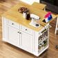 HOMLUX 48" Kitchen Island with Drop Leaf in White and Natural, , large