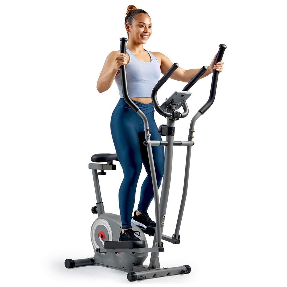 Sunny Health &amp; Fitness Smart Compact Sit and Stand Elliptical in Gray, , large