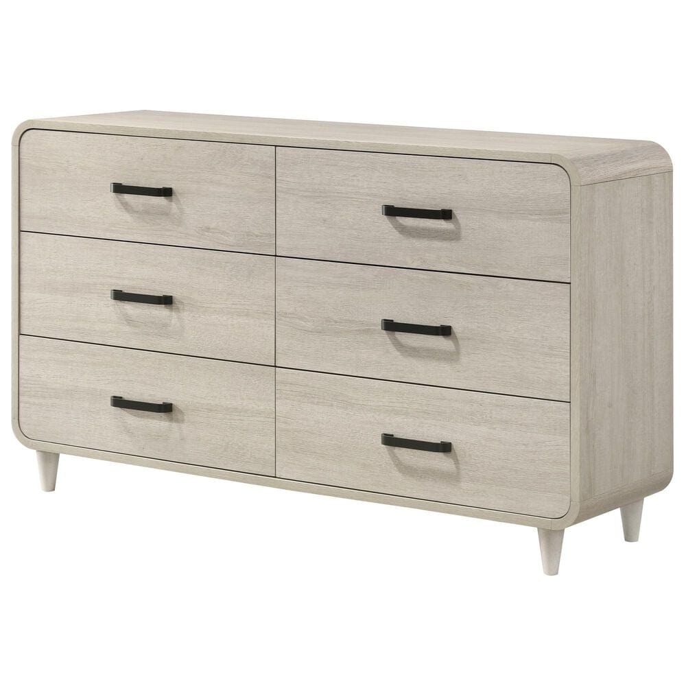 Crown Mark Nyomi 6-Drawer Dresser in White, , large