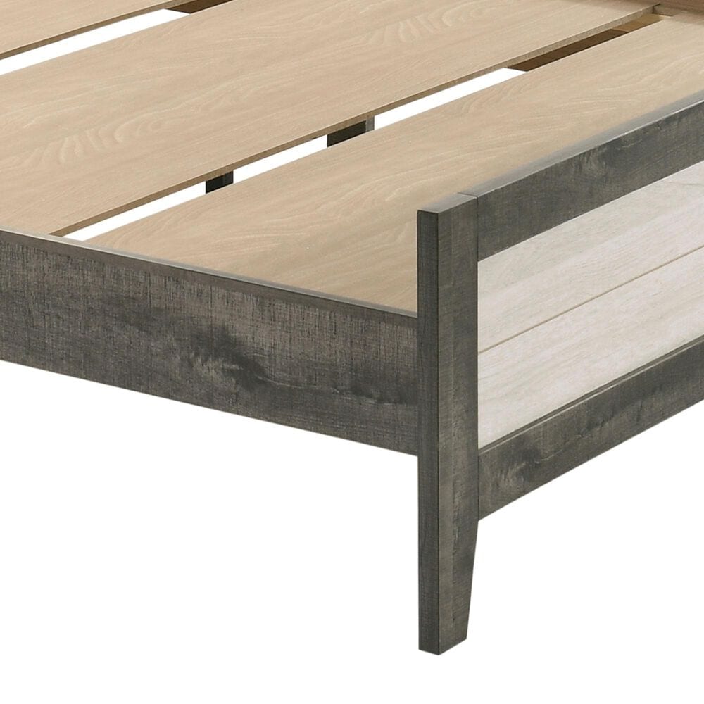Crown Mark Rhett Queen Platform Bed in Gray and White, , large