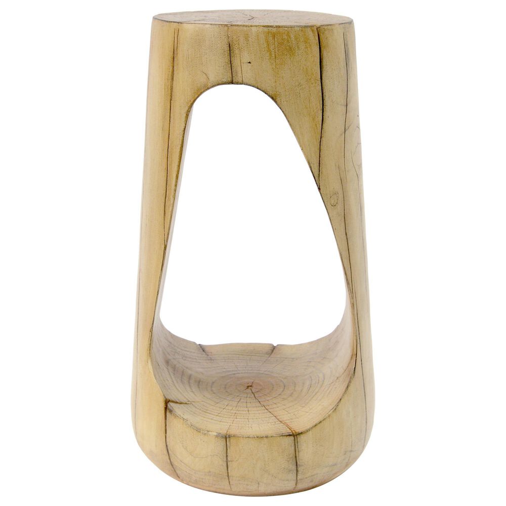 Hearth and Haven Outdoor End Table with Hollow Design in Natural, , large