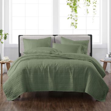 Pem America Cannon Solid 3-Piece King Quilt Set in Green, , large