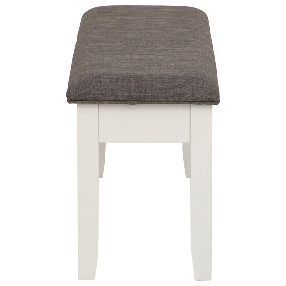 Linon Home Decor Jane Storage Bench with Taupe Cushion in Vanilla White, , large