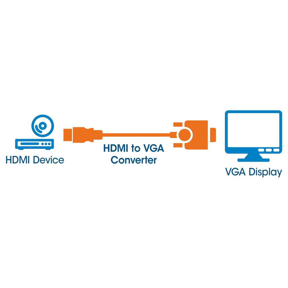 Manhattan HDMI Male to VGA Female, Optional USB Micro-B Power Port in Black, , large