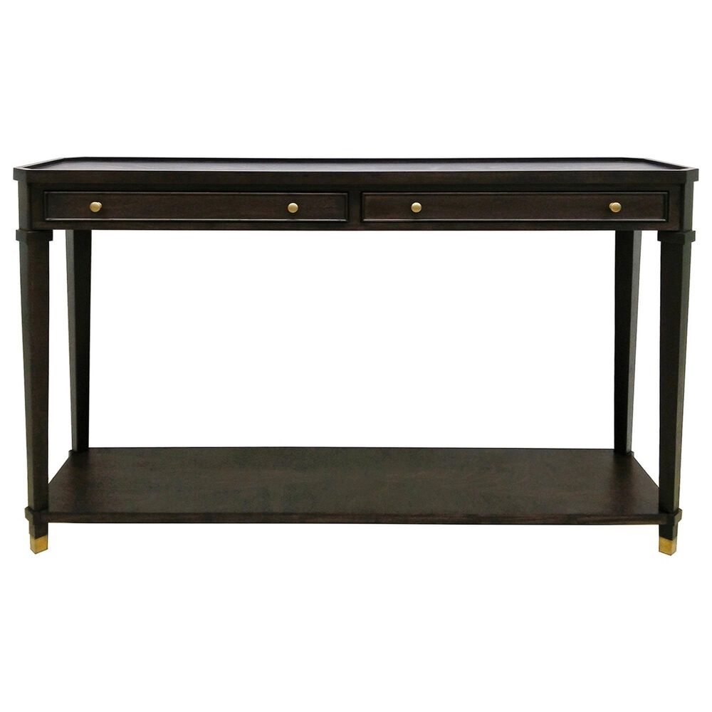 Slatehouse Carrington Console Table in Dark Brown and Antique Gold, , large