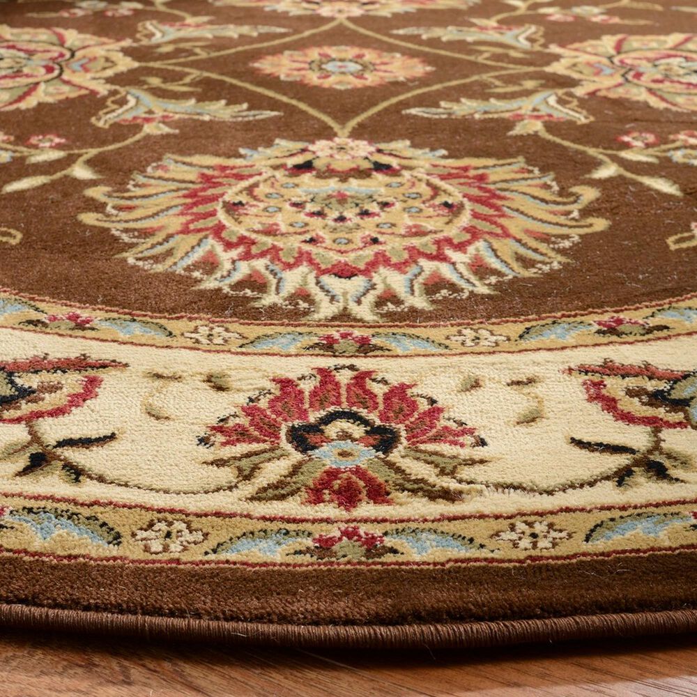 Safavieh Lyndhurst LNH555 5&#39;3&quot; Round Brown and Ivory Area Rug, , large