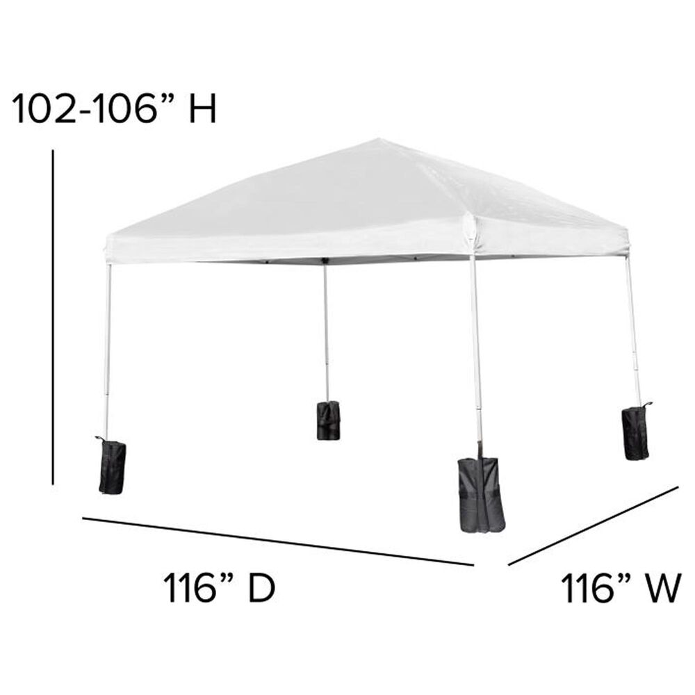 Flash Furniture Harris 10' White Canopy Tent with Wheeled Case with