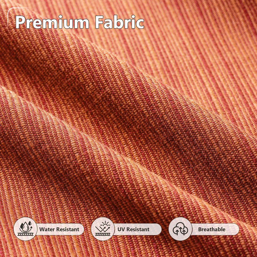 HOMLUX 5-Piece Patio Conversation Set with Two Ottomans in Orange Red, , large