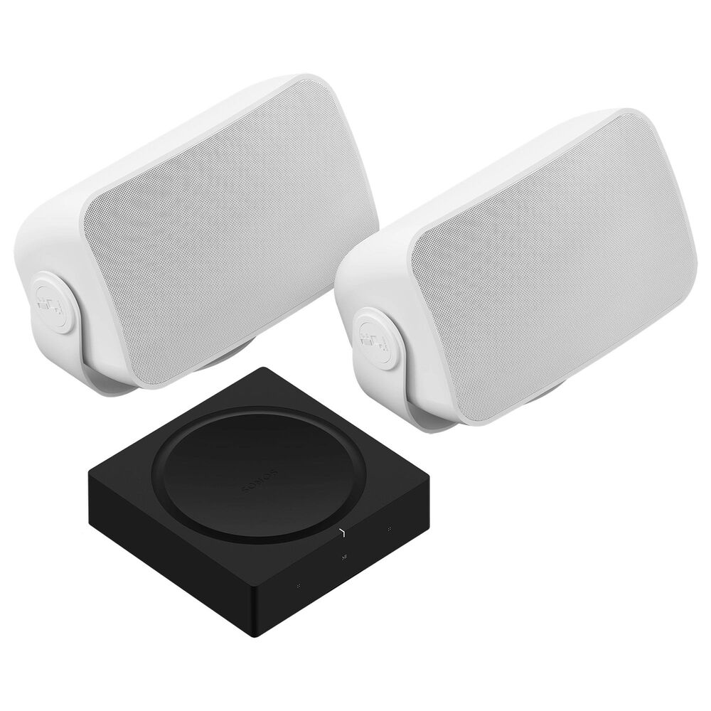 Sonos Outdoor Speaker Pair with Amplifier in White and Black, , large