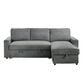 Everly Living Jayla 2-Piece Sleeper Sectional Right Facing Chaise in Gray, , large