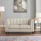 Hydeline Arvo Stationary Leather Loveseat in Vanilla, , large