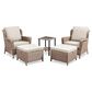 Sunwell Garden 5-Piece Patio Chat Set with Square Table in Beige, , large