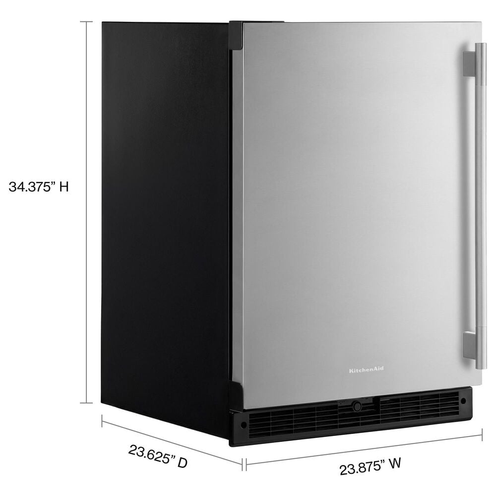 KitchenAid 5.0 Cu. Ft. Undercounter Refrigerator in Black and Stainless Steel, , large