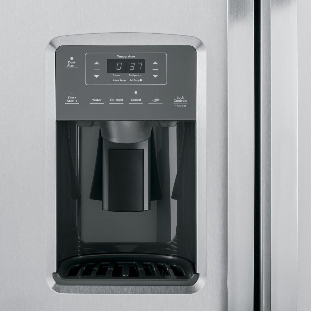 GE Appliances 23 Cu. Ft. Side by Side Refrigerator with Energy Star Certified in Fingerprint Resistant Stainless Steel, , large