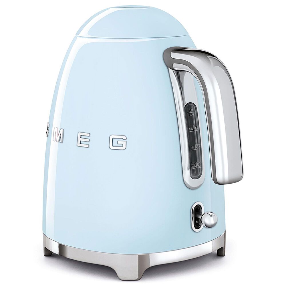 Smeg 7-Cup Stainless Steel Retro Style Electric Kettle in Pastel Blue, , large