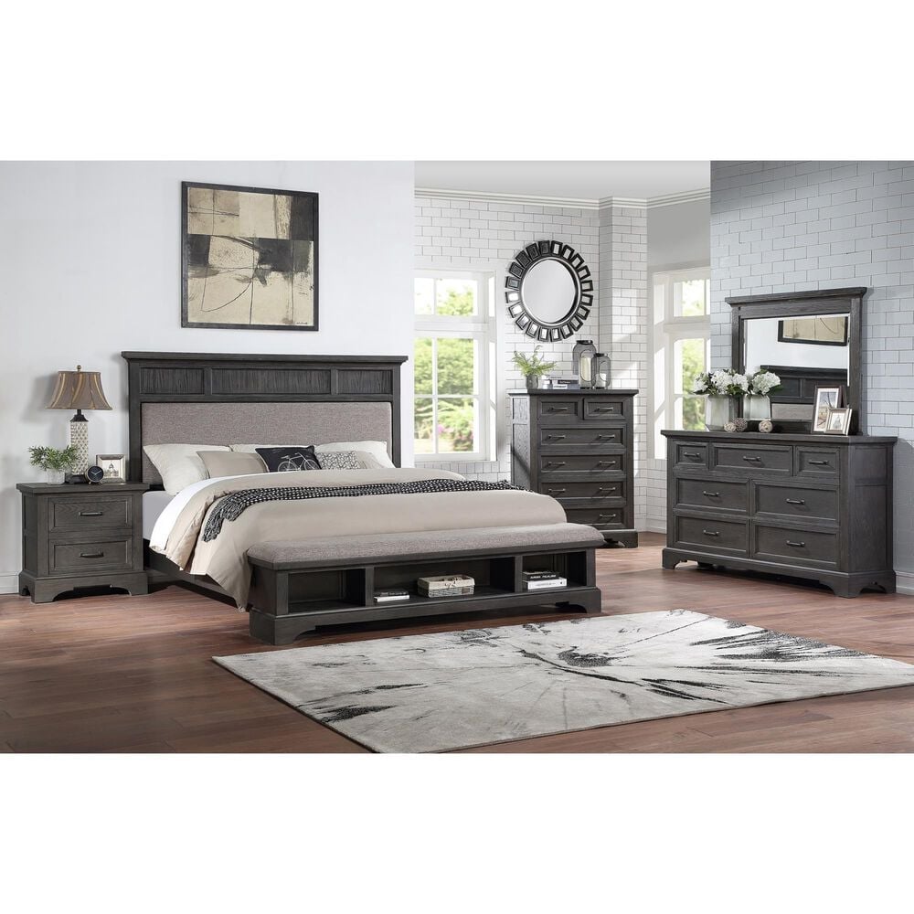 Davis International Prescott 5 Piece King Storage Bedroom Set in Gray Oak, , large