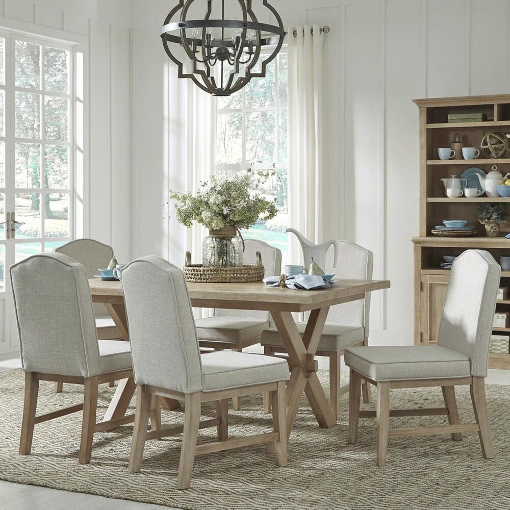 Homestyles Cambridge 7-Piece Dining Table Set in White washed, , large