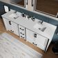 Lexora Home Ziva 84" Double Bathroom Vanity in White with 2 cm White Cultured Marble Top and Rectangular Sinks, , large