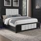 Modern Market Beckett King Platform Bed with LED Lights in Black Finish and White Fluted Upholstery, , large