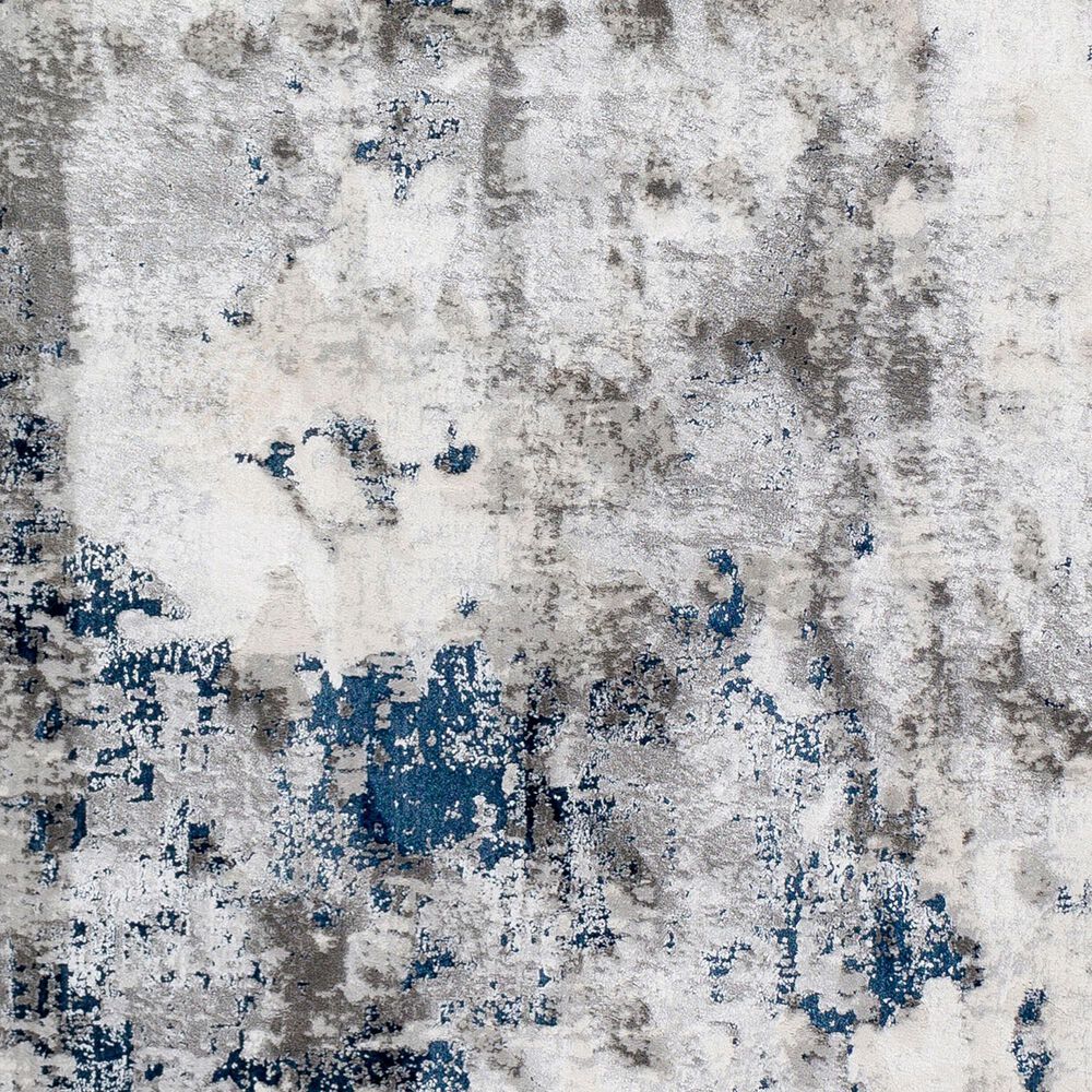 Surya Aisha 5&#39;3&quot; Round Charcoal, Light Gray, Blue and Off-White Area Rug, , large