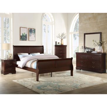 Crown Mark Louis Philip 4-Piece Twin Bedroom Set in Cherry, , large