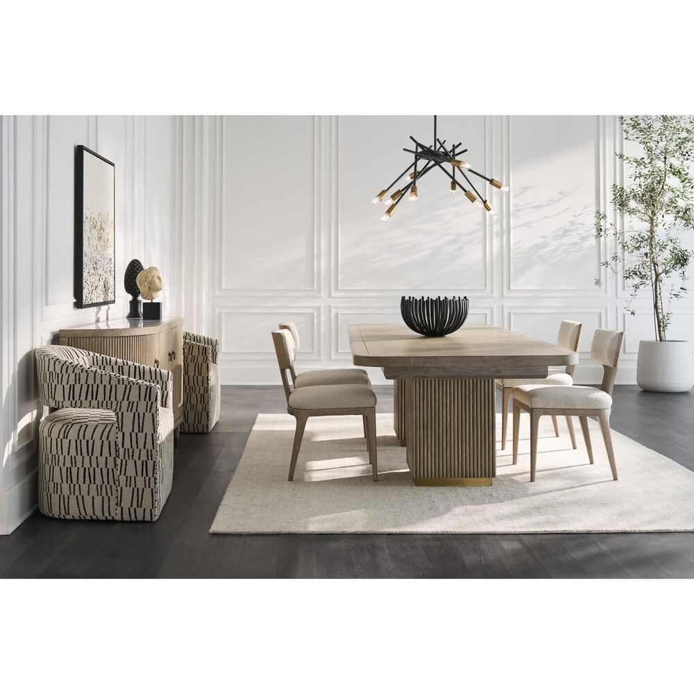 Fairfield Chair Everett Double Pedestal Dining Table in Biscotti and Brushed Brass- Table Only, , large