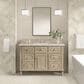 James Martin Vanities Lorelai 48" Single Vanity in Whitewashed Oak with 3 cm Victorian Silver Quartz Top, , large
