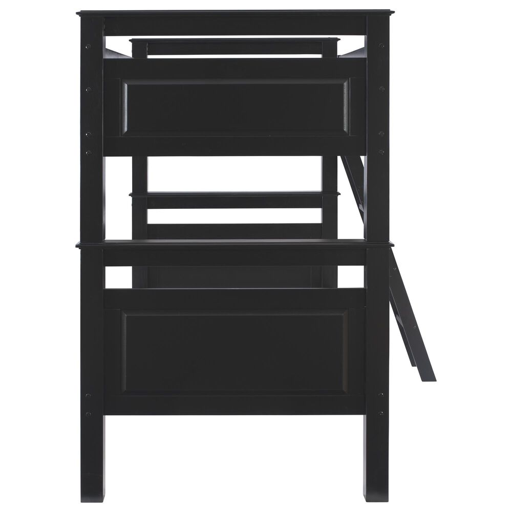 Linon Home Decor Beckett Twin Over Twin Bunk Bed in Black, , large