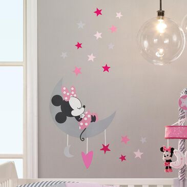 Lambs and Ivy Minnie Mouse Wall Decals in Pink and Gray, , large