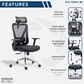 Rta Products Llc Truly Ergonomic Mesh Office Chair with Headrest and Lumbar Support in Black, , large