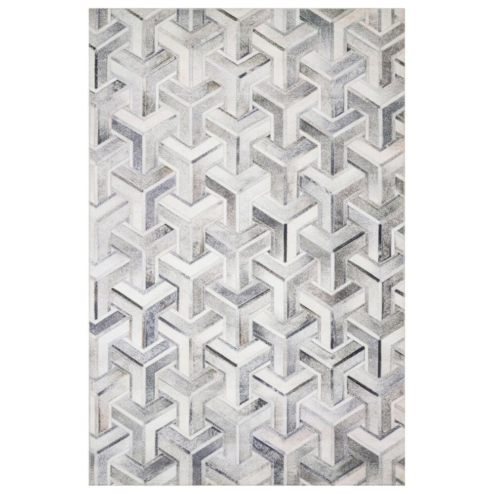 Loloi II Maddox MAD-05 5" x 7"6" Silver and Ivory Area Rug, , large
