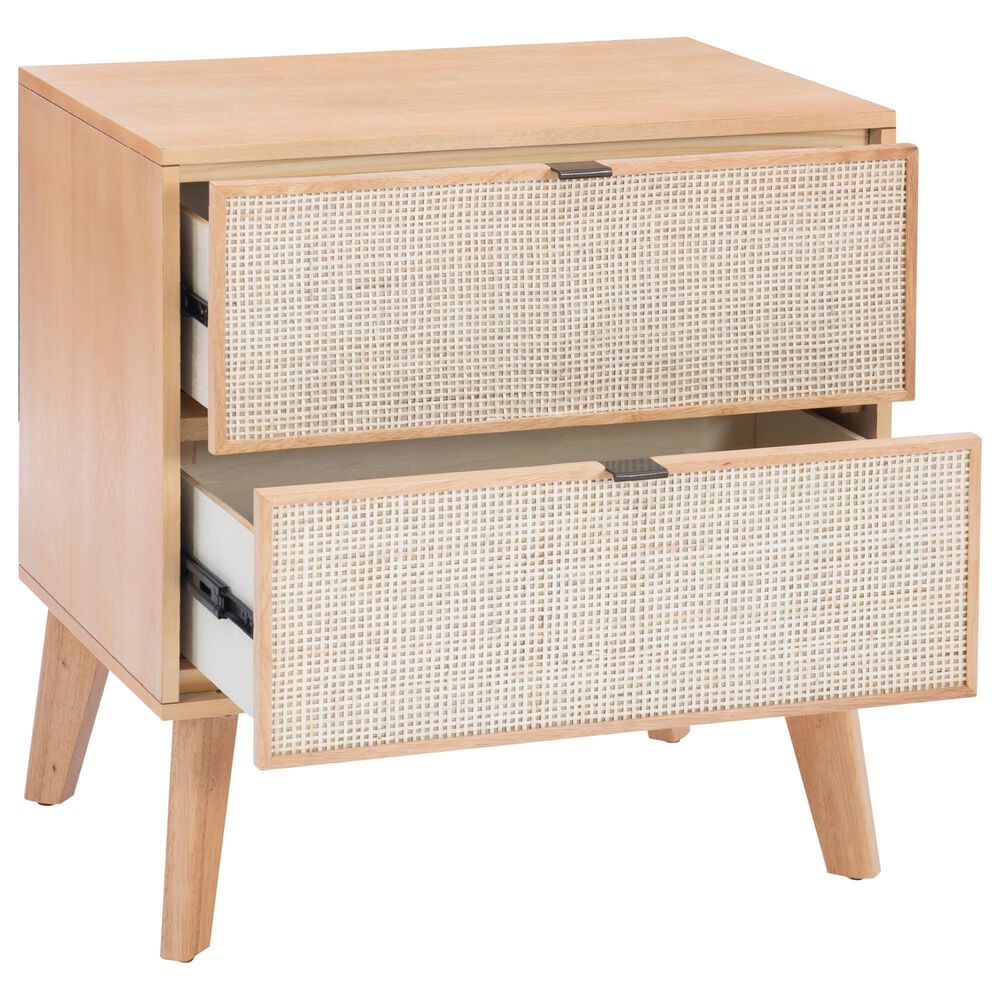 Linon Home Decor Collett 2-Drawer Nightstand in Natural, , large