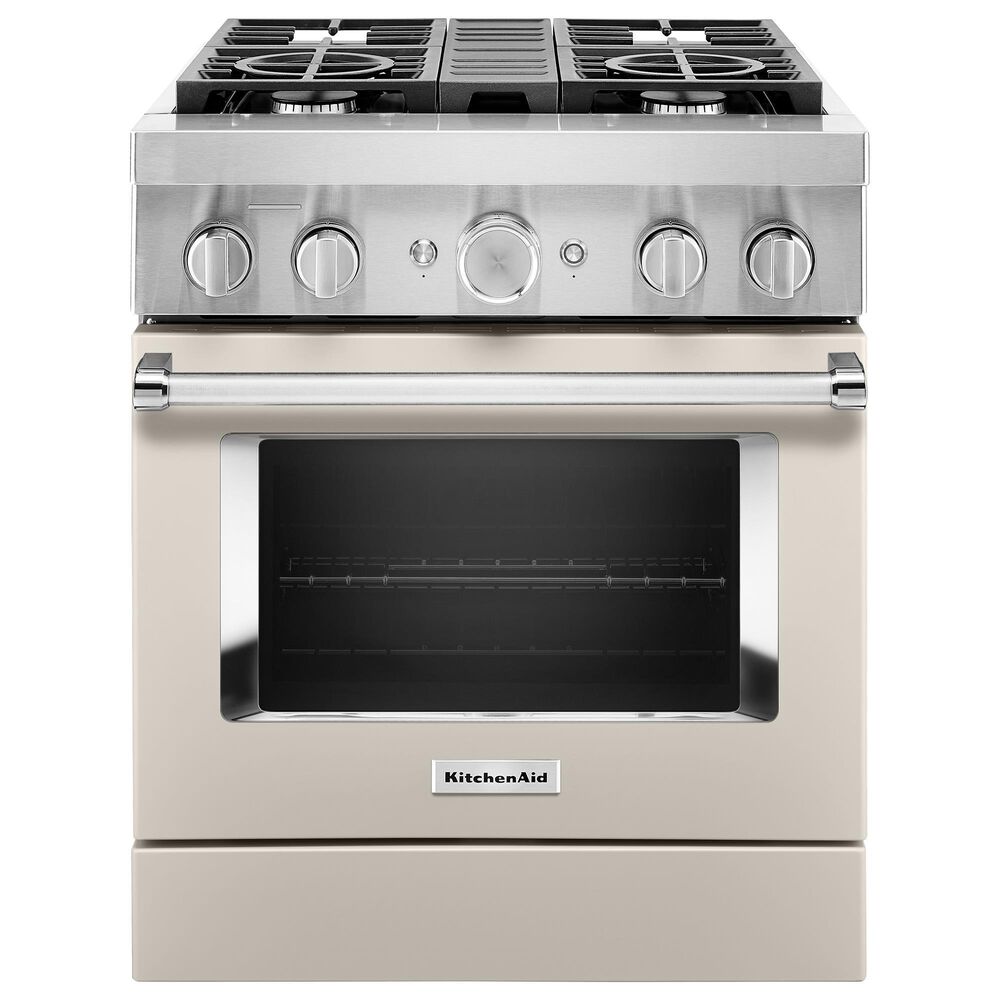 KitchenAid 30" Professional Smart Dual Fuel Range in Matte Milkshake, , large