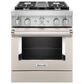 KitchenAid 30" Professional Smart Dual Fuel Range in Matte Milkshake, , large