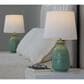 LumiSource Claudia Ceramic Table Lamp in Sage Green and Polished Nickel (Set of 2), , large