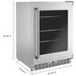 KitchenAid 24" Undercounter Refrigerator with Glass Door in Stainless Steel, , large