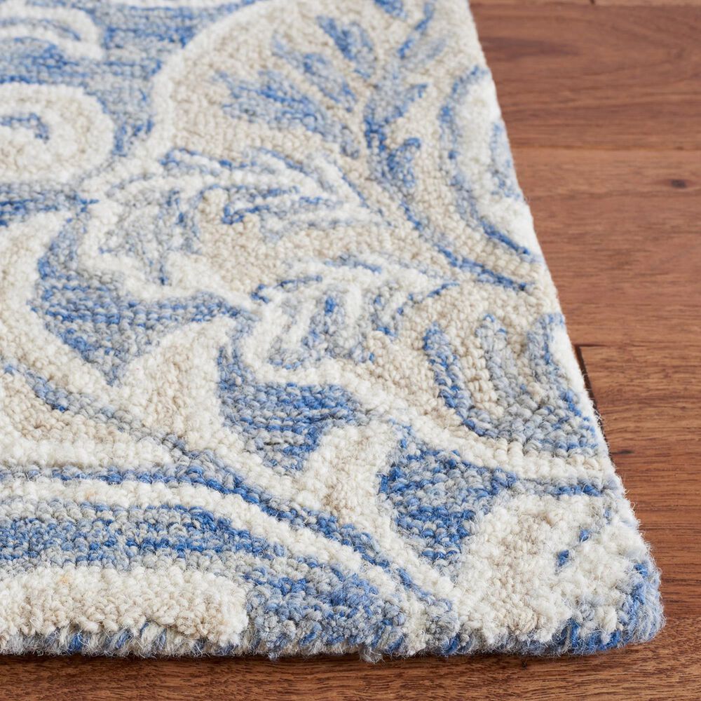 Safavieh Micro-Loop MLP532M 6&#39; x 9&#39; Blue and Ivory Area Rug, , large