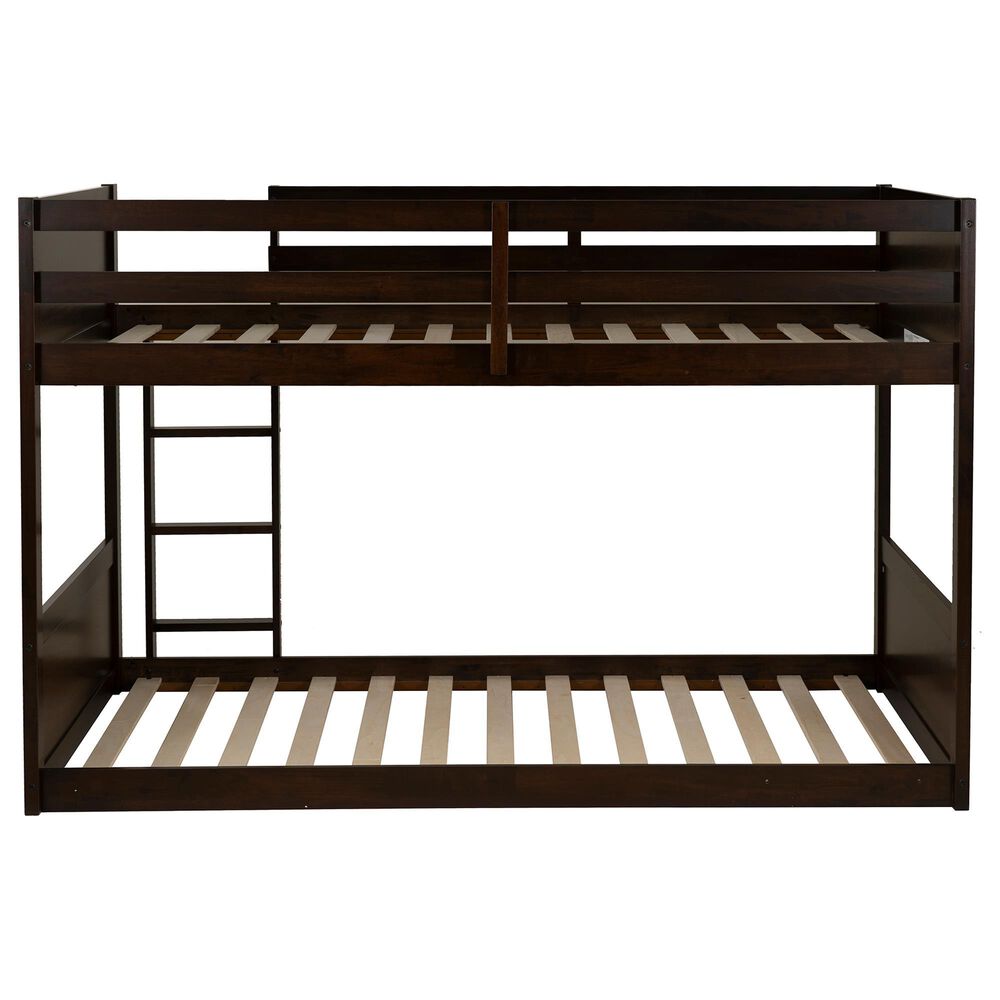 Linden Boulevard Dalton Low Profile Twin Bunk Bed in Espresso, , large