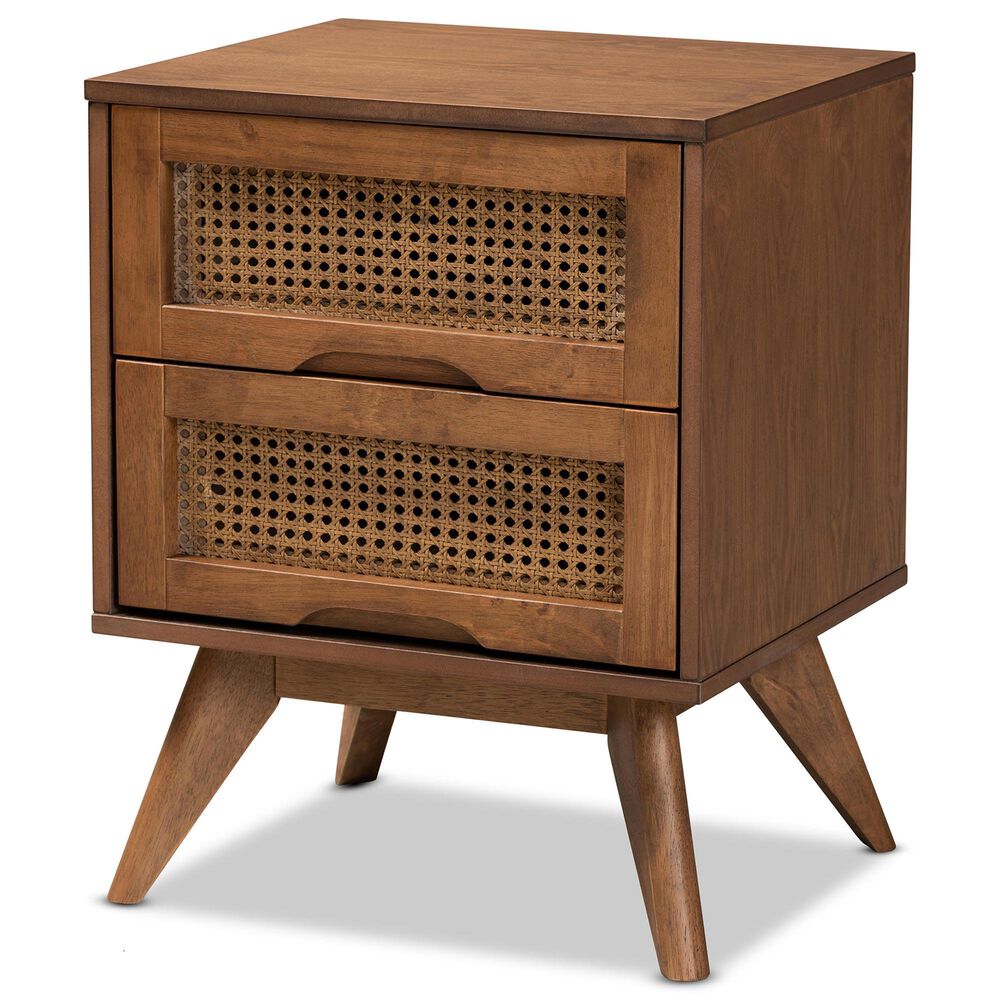 Baxton Studio Barrett 2-Drawer Nightstand in Walnut Brown, , large