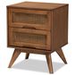 Baxton Studio Barrett 2-Drawer Nightstand in Walnut Brown, , large