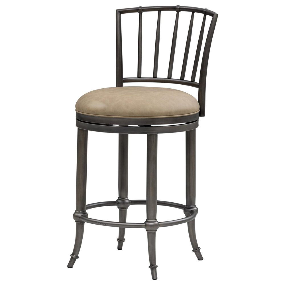 Armen Living Vince Swivel Counter Stool in Mushroom Brown, , large