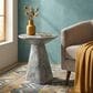 Furniture of America Karvyn 18" Marble Side Table in Gray, , large