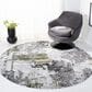 Safavieh Craft CFT820Y 5"3" Round Grey and Green Area Rug, , large