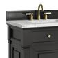 James Martin Vanities Brookfield 60" Double Bathroom Vanity in Black Onyx with 3 cm Carrara White Marble Top and Rectangular Sinks, , large