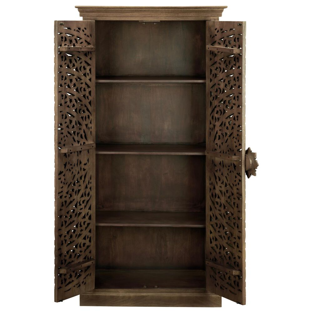 Slatehouse Adriana Tall Cabinet in Brown Stain, , large