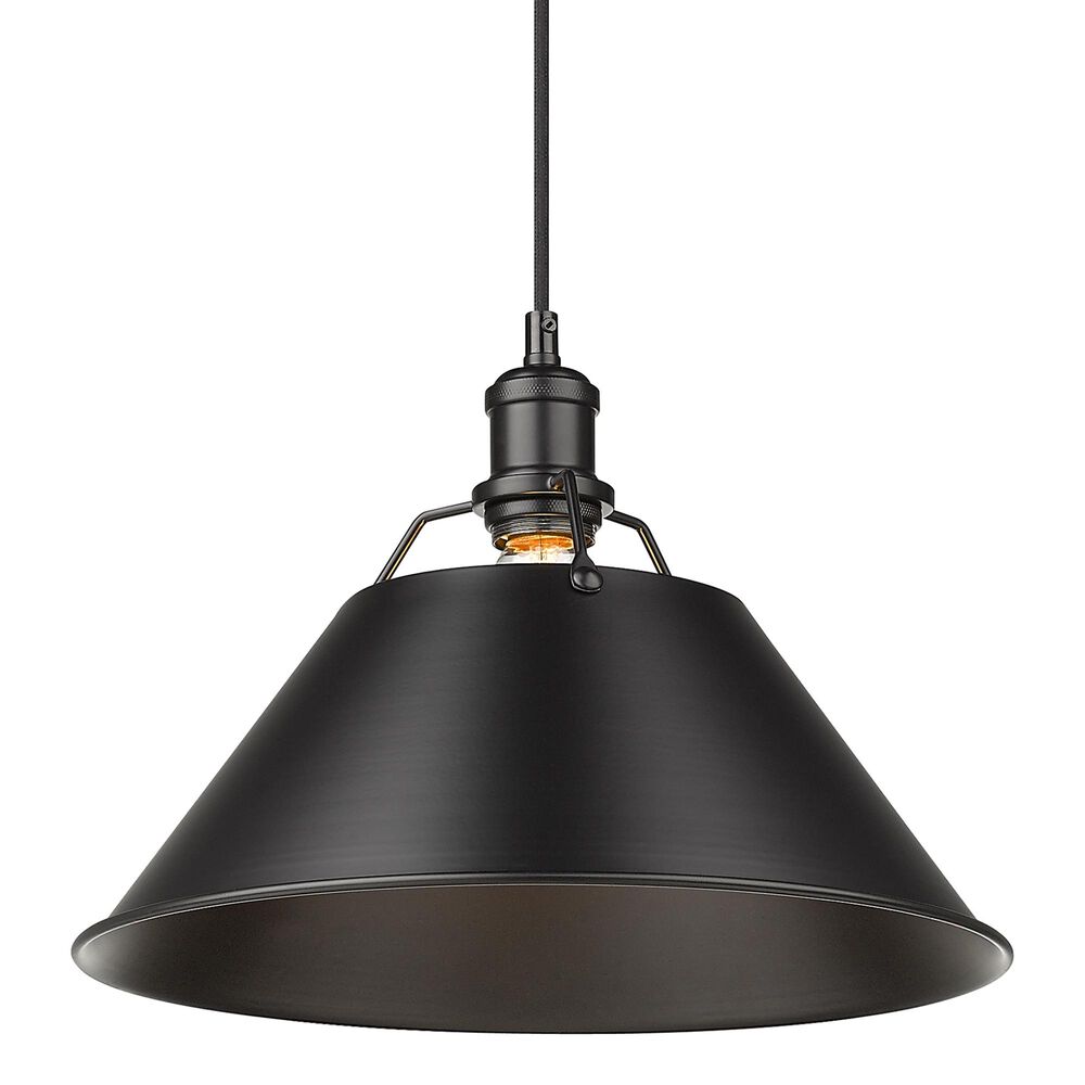 Golden Lighting Orwell 14" 1-Light Pendant in Matte Black, , large